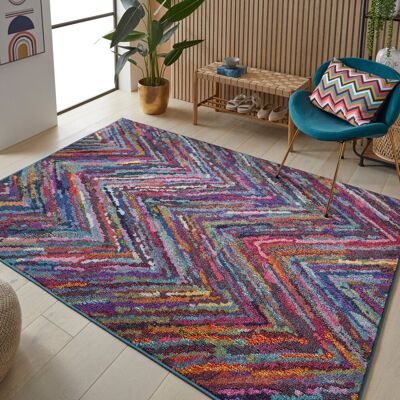 Borough Wharf Modern Rug For Bedroom & Living Room, Stain Resistant Dining Room Rug, Thick Geometric Rug Clear Rectangle 80 x 150 cm Borough Wharf Modern Rug For Bedroom & Living Room, Stain Resistant Dining Room Rug, Thick Geometric Rug Clear Rectangle 80 x 150 cm