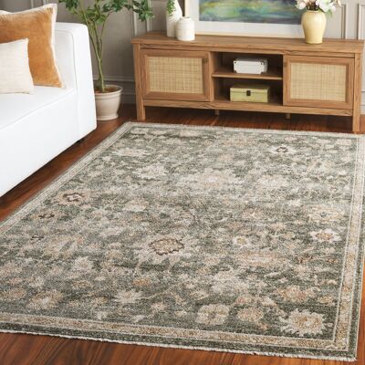 Bloomsbury Market Aisleyne 512 Area Rug In Green / Beige Green / Beige Rectangle 160 X 229cm Bloomsbury Market Aisleyne 512 Area Rug In Green / Beige Green / Beige Rectangle 160 X 229cm