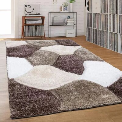 Metro Extra Large Thick Shaggy Rug Soft Living Room Bedroom Carpet Hallway Rugs Brown Beige Rectangle 160 x 230 cm Metro Extra Large Thick Shaggy Rug Soft Living Room Bedroom Carpet Hallway Rugs Brown Beige Rectangle 160 x 230 cm