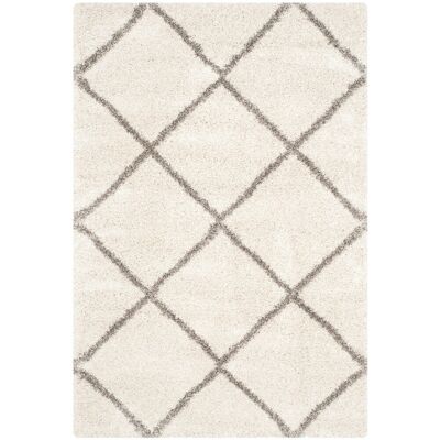 Safavieh Hudson Geometric Area Rug Ivory/Grey Rectangle 183 x 274 cm/Plush 5cm Safavieh Hudson Geometric Area Rug Ivory/Grey Rectangle 183 x 274 cm/Plush 5cm