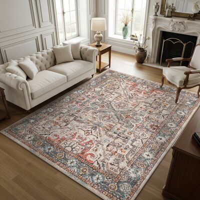 Langley Street Oriental Vintage Area Rug Multicolour/Grey Camel;Charcoal;Dusty Pink;Light Gray;Mustard;Off White;Rust;Sky Blue Rectangle 200 x 275cm Langley Street Oriental Vintage Area Rug Multicolour/Grey Camel;Charcoal;Dusty Pink;Light Gray;Mustard;Off White;Rust;Sky Blue Rectangle 200 x 275cm