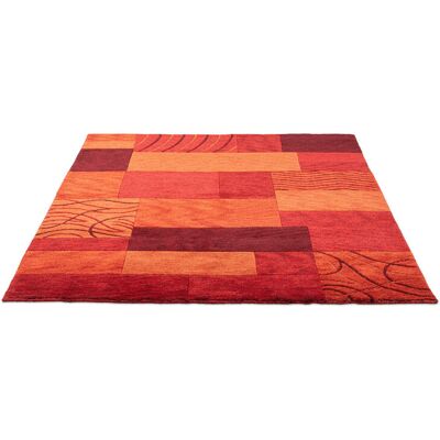 Theko Handmade Wool Carpet Red Rectangular 120cm x 180cm Theko Handmade Wool Carpet Red Rectangular 120cm x 180cm