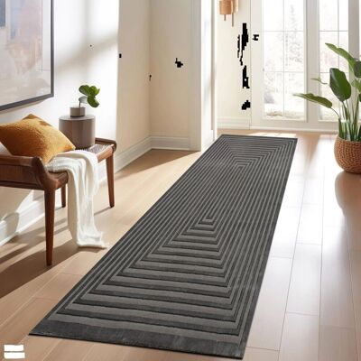 Brayden Studio Modern Large Area Rugs Long Hallway Runner Living Room Bedroom Carpet Floor Mats Dark Grey Rectangle 60 x 110 cm Brayden Studio Modern Large Area Rugs Long Hallway Runner Living Room Bedroom Carpet Floor Mats Dark Grey Rectangle 60 x 110 cm