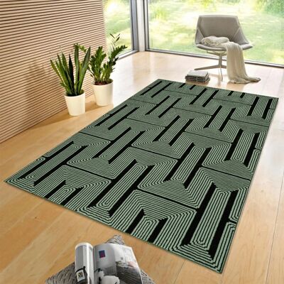 Metro Luna Green Geometric Area Rug & Runner – Modern Non-Slip Carpet For Living Room, Bedroom, Hallway & Lounge Soft Durable Floor Mat Green Rectangle 120 x 170 cm Metro Luna Green Geometric Area Rug & Runner – Modern Non-Slip Carpet For Living Room, Bedroom, Hallway & Lounge Soft Durable Floor Mat Green Rectangle 120 x 170 cm