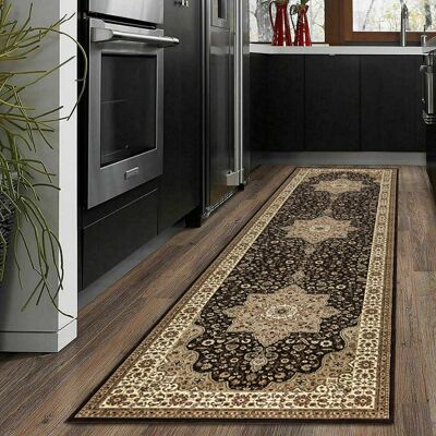 Rosalind Wheeler New Luxury Large Traditional Rugs For Bedroom Living Room Carpet Hallway Runner Brown Runner 80 x 300cm Rosalind Wheeler New Luxury Large Traditional Rugs For Bedroom Living Room Carpet Hallway Runner Brown Runner 80 x 300cm
