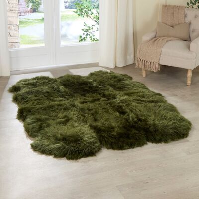 Canora Grey Olmsted Handmade Sheepskin Green Rug Green Novelty 180 x 240cm Canora Grey Olmsted Handmade Sheepskin Green Rug Green Novelty 180 x 240cm