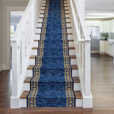 Rosalind Wheeler Stair Runner Allenstown Indoor Area Rug Blue Runner 630cm x 100cm Rosalind Wheeler Stair Runner Allenstown Indoor Area Rug Blue Runner 630cm x 100cm