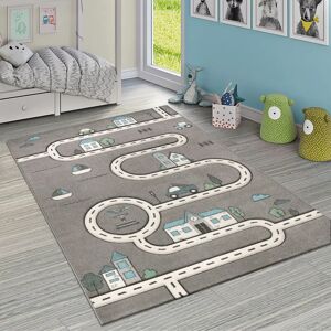 Zoomie Kids Tadwick Kids Nursery Modern Learning Street Car House Power Loom Grey/Black Rug 120.0 W x 1.3 D cm