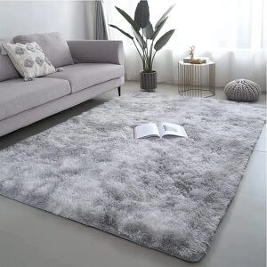 Canora Grey Allysia Soft Fluffy Area Carpet Rugs Anti-Skid Plush Shaggy Soft Touch Rugs For Living Room Rug Carpets For Children Bedroom Home Decor Kids Room 120* black/gray 160.0 H x 120.0 W x 1.57 D cm