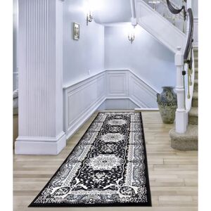 MH Bedding Store Ltd Floral Black Area Rug white 220.0 H x 60.0 W x 4.0 D cm