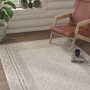 Bloomsbury Market Rich Power Loom Grey Rug black/gray/white 119.0 W x 1.0 D cm