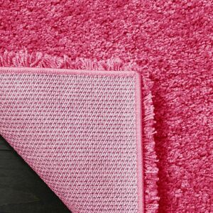 Ebern Designs Soft Shaggy Verona Rug Living Room Bedroom Carpet Hallway Runner Non Shed Pile pink 120.0 H x 120.0 W x 1.2 D cm