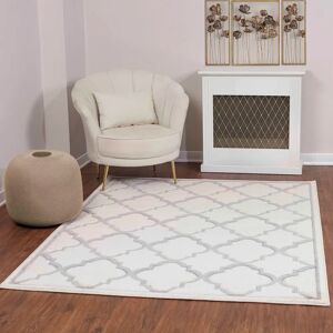 Mercer41 Tarver Power Loom White/Light Grey Rug gray/white Rectangle 160 x 213cm