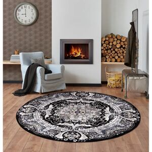 MH Bedding Store Ltd Floral Black Area Rug black 120.0 H x 120.0 W x 4.0 D cm