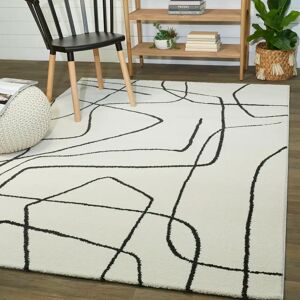 Blue Elephant Goodrow Charcoal Grey/Off-White Rug black/white 160.0 W x 1.15 D cm