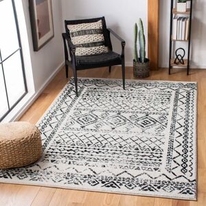 Mistana Canis Hooked Ivory/Black Area Rug black/white 120.0 W x 1.0 D cm