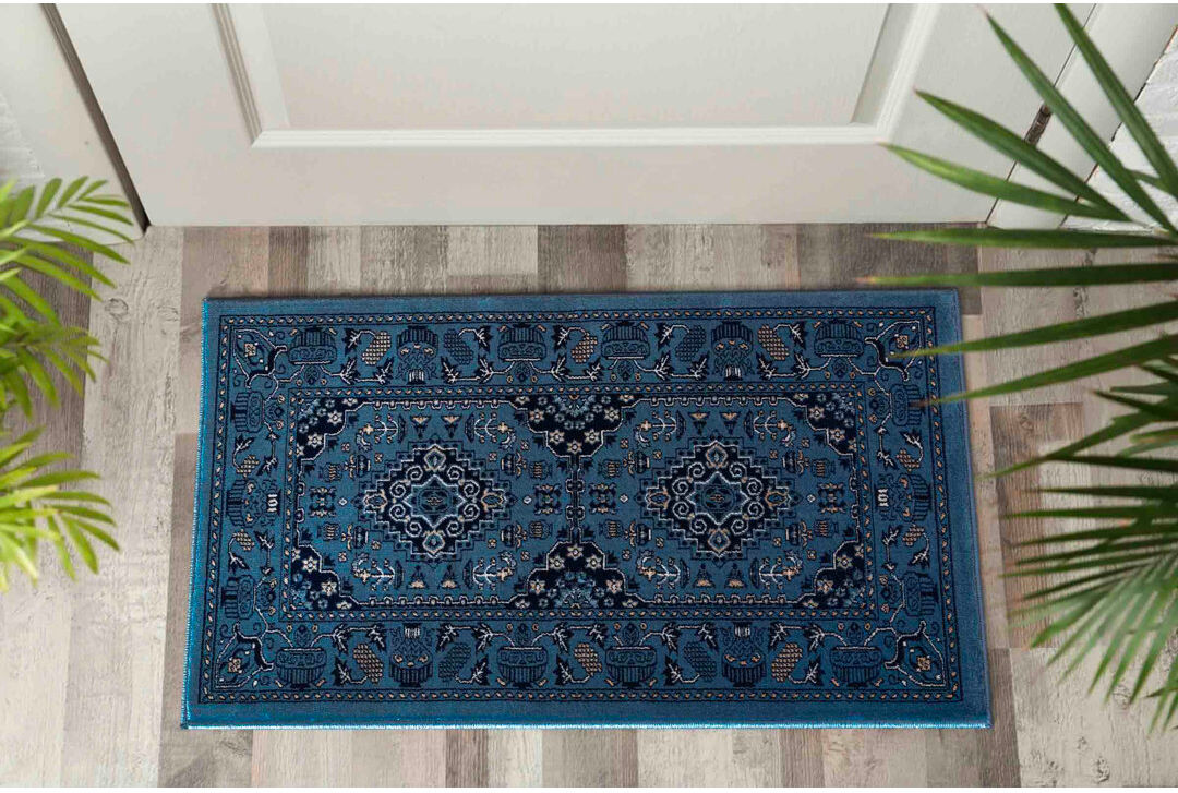 Langley Street Traditional Rug Vintage Design Area Rug Carpet Runner Soft Polypropylene Floor Mat For Bedroom, Hallway, Living Room Turkuaz Rectangle 240 x 320 cm