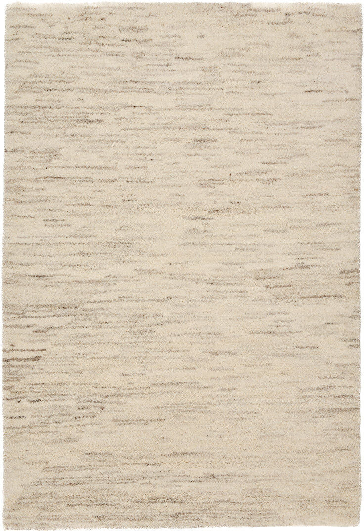 Theko Hand Knotted Wool Beige Indoor Rug Beige Rectangle 60 x 120cm