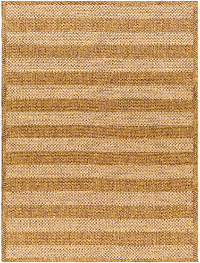 Beachcrest Home Indoor & Outdoor Jute-Look Striped Rug Tan/Brown Tan;Dark Brown;Amber Rectangle 200 x 275cm