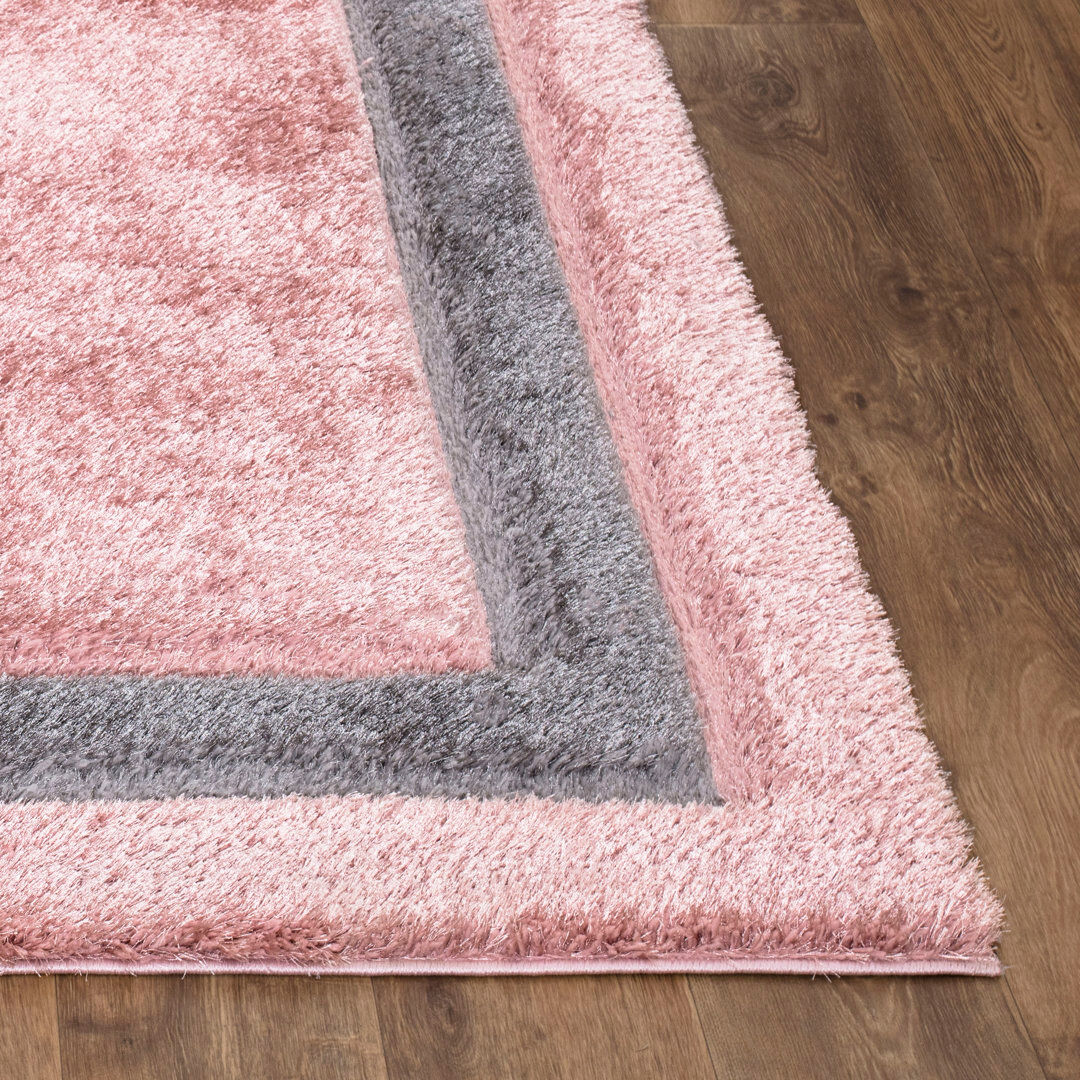 Fairmont Park New Modern Large Shaggy Rugs Hallway Runner Living Room Bedroom Carpet Floor Mat Pink Rectangle 80 x 150cm