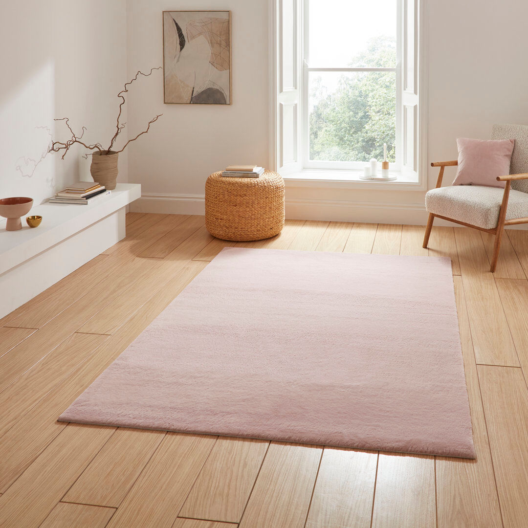 Think Rugs Snug area rug Machine Woven Blush Pink Rectangle 160 x 230cm