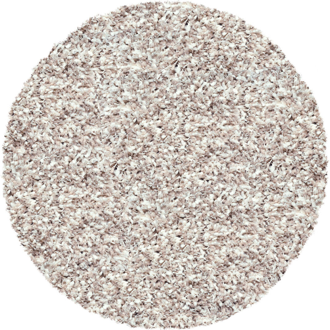 Latitude Run Markey Shaggy White/Linen Rug Beige;Ivory Round 200cm