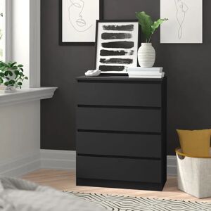 Zipcode Design Braunstein 4 Drawer Chest Of Drawers black 99.5 H x 80.0 W x 40.0 D cm