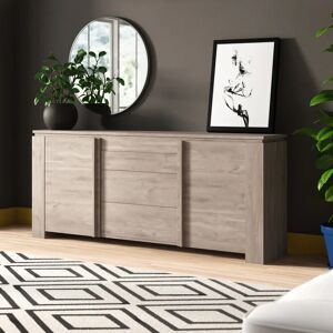 Zipcode Design Katheryn 204.7 Cm Wide 3 Drawer Sideboard brown/white 87.3 H x 204.7 W x 42.0 D cm