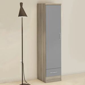 Zipcode Design Cascio 1 Door Wardrobe gray/brown 182.5 H x 40.0 W x 52.0 D cm