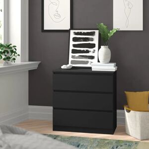 Zipcode Design Braunstein 3 Drawer Chest black 77.0 H x 80.0 W x 40.0 D cm