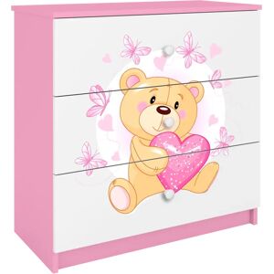 Zipcode Design Cicero 3 Drawer Chest pink/white 80.0 H x 80.0 W x 40.0 D cm