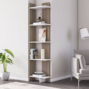 Zipcode Design Alice Corner Bookcase Bookshelf Shelving Unit black/brown 170.0 H x 45.0 W x 21.6 D cm