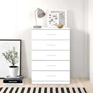 Zipcode Design Eva 5 Drawer 70Cm W Chest Of Drawers white 100.0 H x 70.0 W x 40.0 D cm