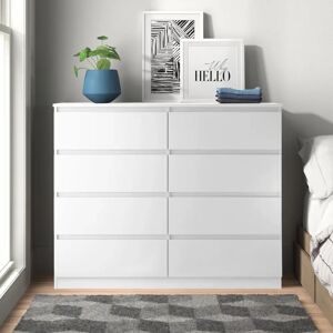 Zipcode Design Braunstein 8 Drawer Chest Of Drawers white 100.0 H x 121.5 W x 40.0 D cm