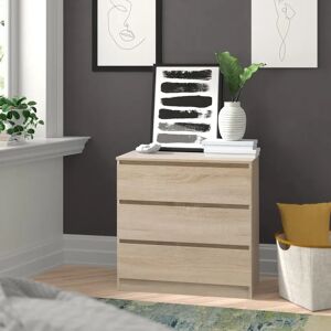 Zipcode Design Braunstein 3 Drawer Chest brown 77.0 H x 80.0 W x 40.0 D cm