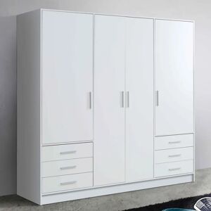 Zipcode Design Kleiderschrank Ingram white 200.0 H x 206.5 W x 60.0 D cm