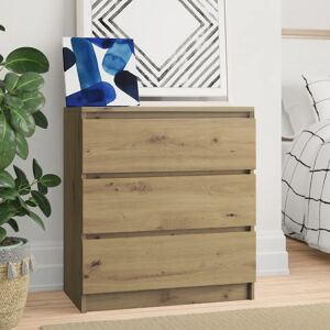 Zipcode Design Tonya 3 Drawer 70Cm W Chest Of Drawers brown 77.1 H x 70.0 W x 40.0 D cm