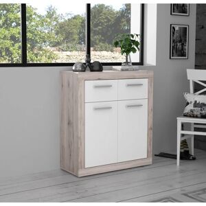 Zipcode Design Deatonhill Combi Chest white/brown 91.5 H x 83.2 W x 34.0 D cm