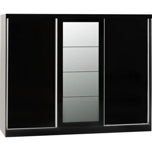 Zipcode Design Cascio 3 Door Sliding Wardrobe black 194.0 H x 242.5 W x 62.0 D cm