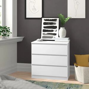 Zipcode Design Braunstein 3 Drawer Chest white 77.0 H x 80.0 W x 40.0 D cm