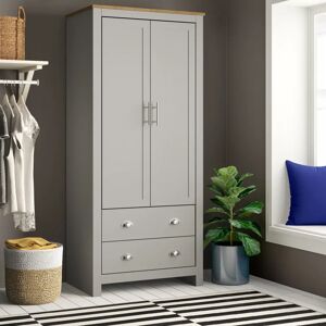 Zipcode Design Loretta 2 Door Wardrobe gray/white 180.0 H x 79.0 W x 52.0 D cm