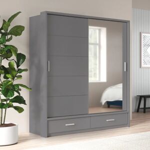 Zipcode Design Crestline 2 Door Sliding Wardrobe gray 216.0 H x 200.0 W x 63.0 D cm