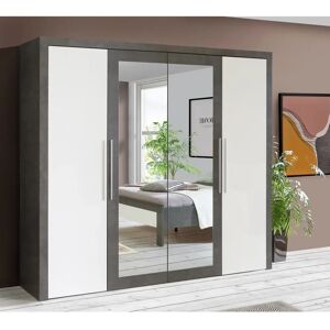 Zipcode Design Sebnem 4 Door Wardrobe brown/gray 210.5 H x 230.1 W x 54.2 D cm