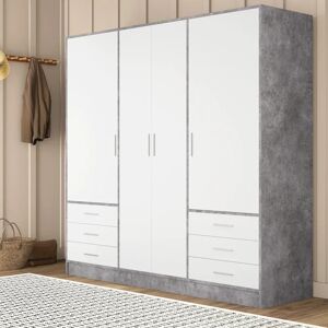 Zipcode Design Kleiderschrank Ingram gray/white 200.0 H x 206.5 W x 60.0 D cm