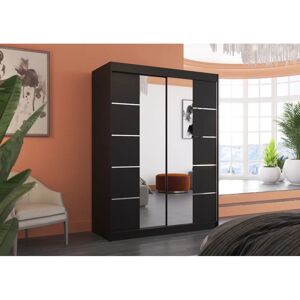 Zipcode Design Cedro 2 Door Sliding Wardrobe black 200cm H x 150cm W x 58cm D