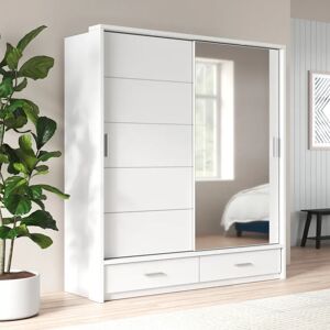 Zipcode Design Crestline 2 Door Sliding Wardrobe white 216.0 H x 200.0 W x 63.0 D cm