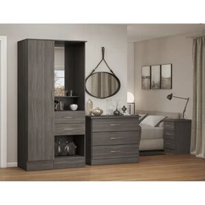 Zipcode Design Home Wardrobe black 183.5 H x 90.0 W x 52.0 D cm