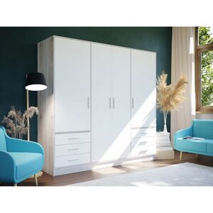 Zipcode Design Kleiderschrank Ingram white/brown 200.0 H x 206.5 W x 60.0 D cm