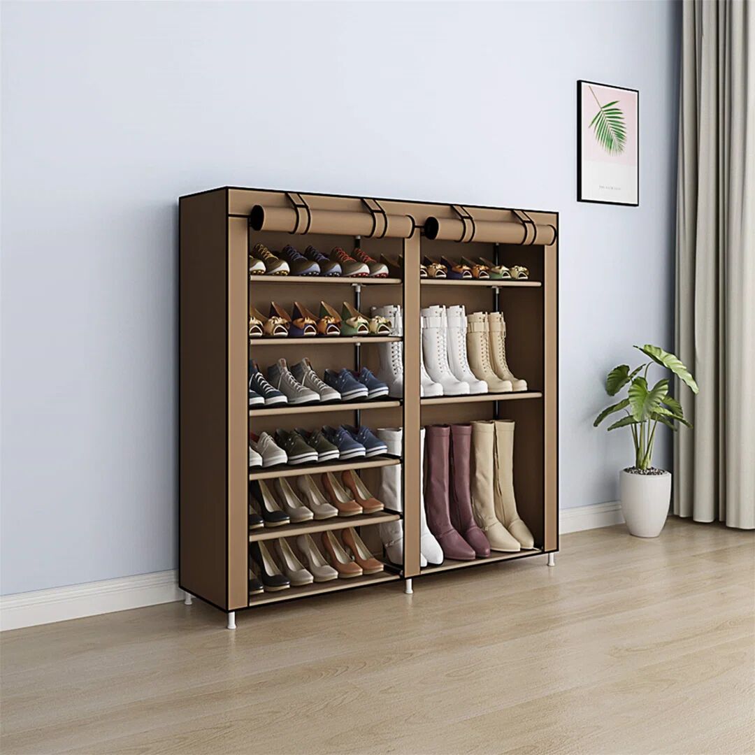 Rebrilliant 27 Pair Shoe Storage brown 120.0 H x 30.0 W x 110.0 D cm