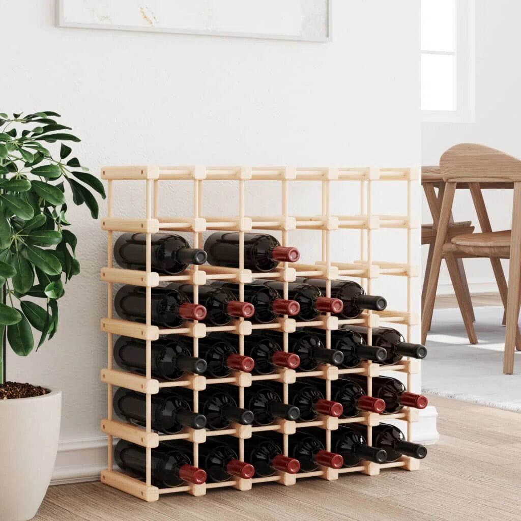 Rebrilliant Montpelier 42 Bottle Solid Wood Floor Wine Bottle Rack in Brown brown 68.5 H x 68.5 W x 23.0 D cm